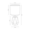 Lampa Stołowa Diamant 1xE27 Max.25W Szary Beton/Czarny Kabel PCV/Klosz z Białej Tkaniny 791942136