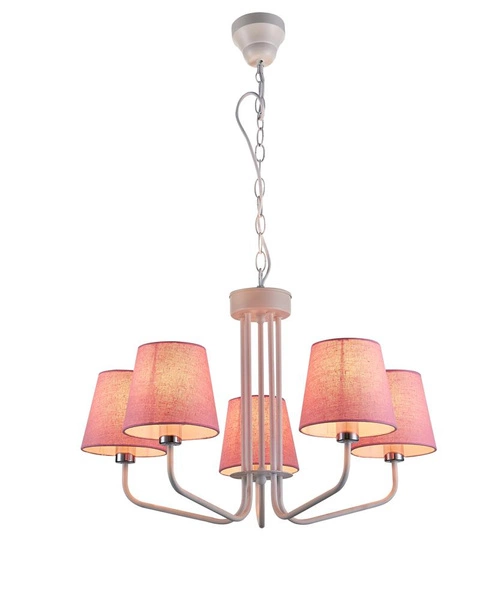 Lampa wisząca YORK LEDEA, 50205094, biały/różowy, 5x60W E14
