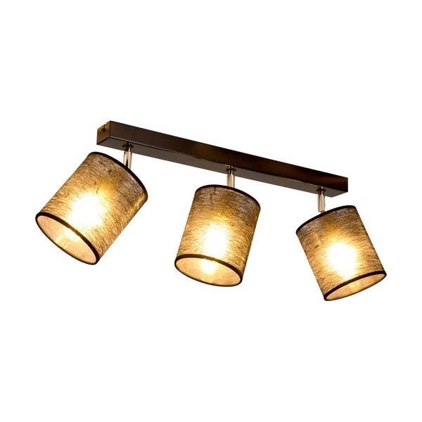 Lampa Sufitowa Nevoa 3xE27 Max.25W Czarny Metal/Chromowany Metal/Czarny Klosz Tkaniny 56795304