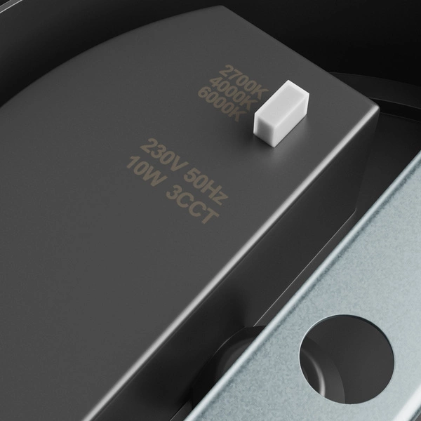 VERTO ROUND CUP 10W CCT 230V IP65 170X110MM CZARNY