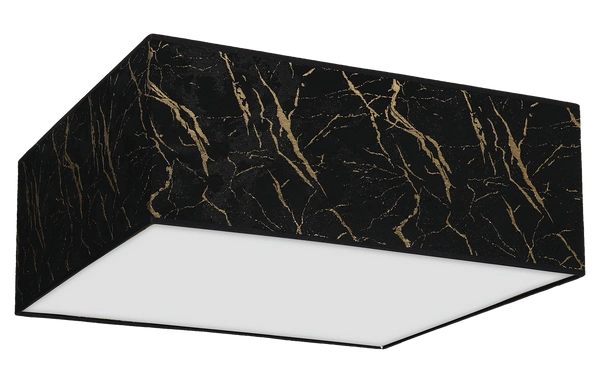Kwadratowy plafon do salonu SENSO Black/Gold 50 cm 3xE27 | czarny złoty