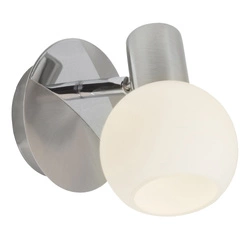 Lampa ścienna Brilliant Tiara 1x40W E14 Chrom Satynowany/Biały Metal/Szkło