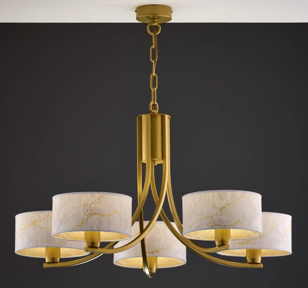 Klasyczny Żyrandol ARTHUR wys. 71cm 5xE27 15W IP20 | złoty połysk