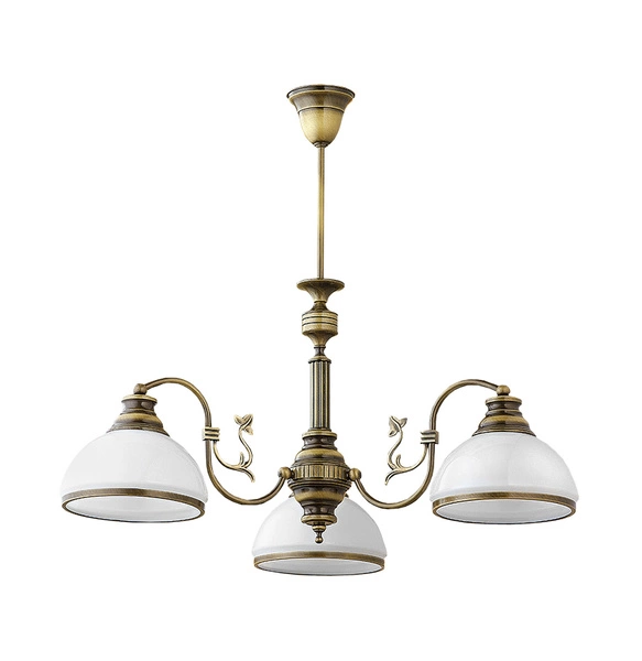 Klasyczny Żyrandol ZEUS wys. 60cm 3xE27 15W IP20 | Mosiądz patynowany