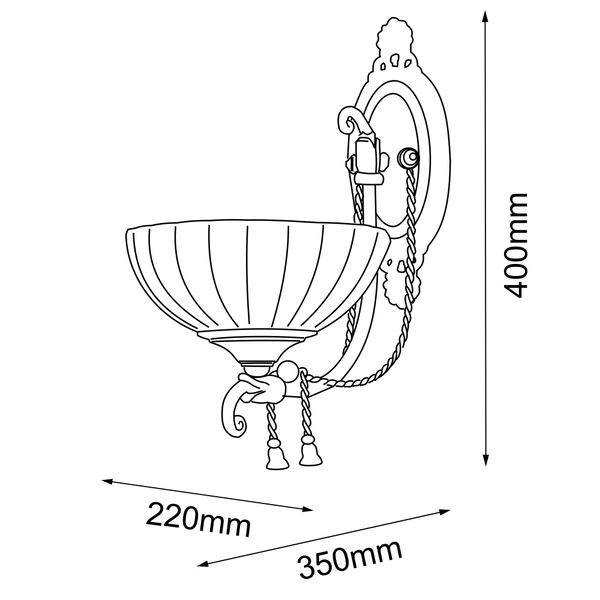 Kinkiet Granada - Patyna połysk (400 mm) 8307 Antigo