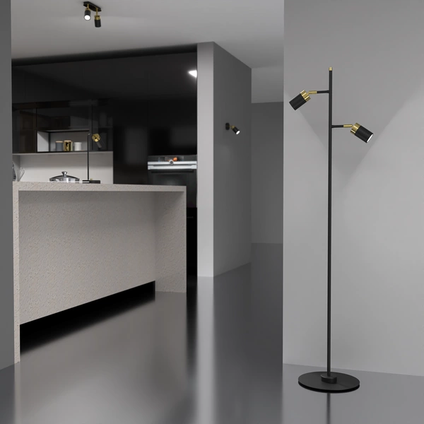 Lampa podłogowa JOKER BLACK/GOLD 1xGU10