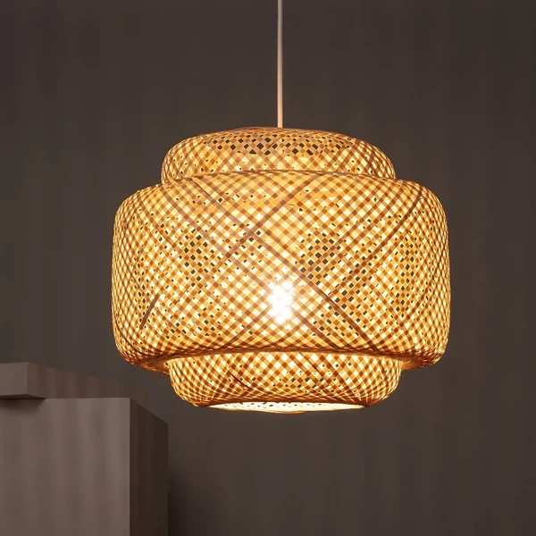 Lampa Wisząca Boho z Bambusa Abruzzo Livia 42cm E27