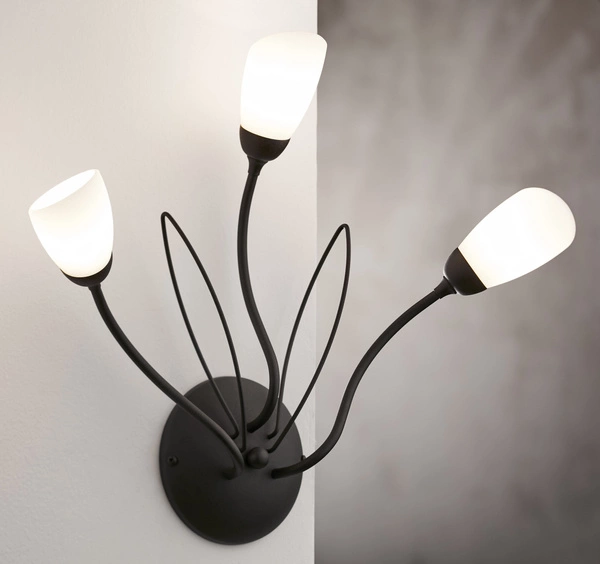 Klasyczny Kinkiet GLORIOSA wys. 44cm 3xG9 14W IP20 | czarny mat