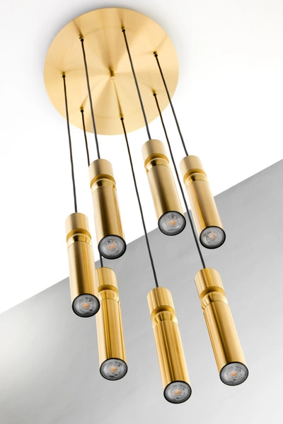 Nowoczesna Lampa wisząca ALAS wys. 35-136cm 7xG10 14W IP20 | Złoty