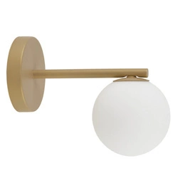 Lampa ścienna, szklana kula GAMA KINKIET G9 12W dł. 24cm | złoty
