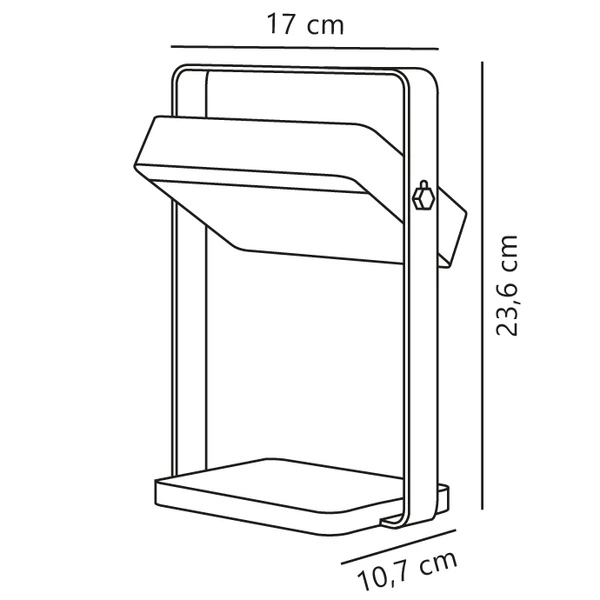 Lampa z przenośna na akumulator SAULIO LED 3000K Biała ciepła Aluminium | Czarny
