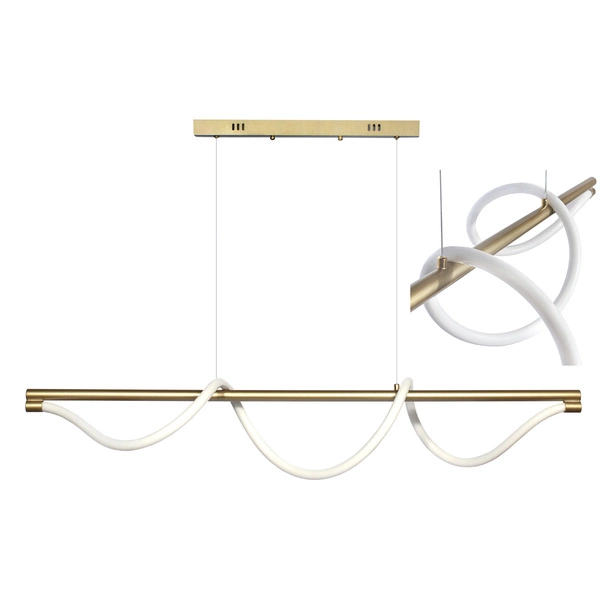Lampa wisząca Serpente DDXZ004 GŁADKI 120cm LED 55W CCT + pilot | złoty