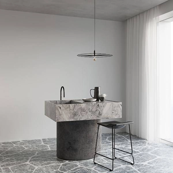 Industrialna lampa wisząca SIRKEL 45, czarna, 1x60W E27, TH.145