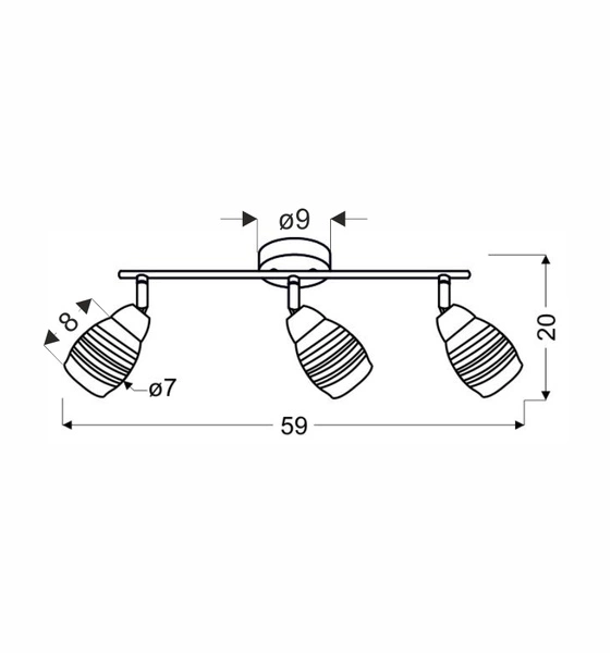 Lampa sufitowa/ścienna MILTON listwa 93-61294 chrom 3xE14 LED