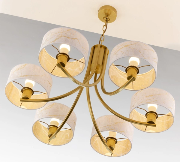 Klasyczny Żyrandol ARTHUR wys. 71cm 6xE27 15W IP20 | złoty połysk