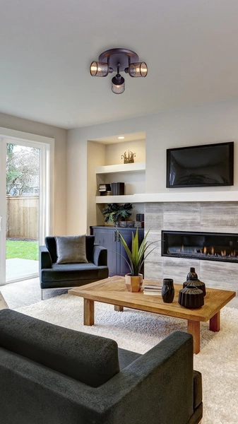 Lampa sufitowa CANABERA 3xE14 kawowe złoto/bursztynowy 98-83098