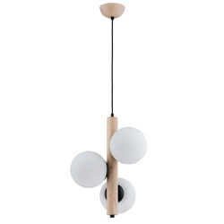 Lampa wisząca ALFA KANET DREWNIANA BIAŁY 3x E14 35cm | 62288