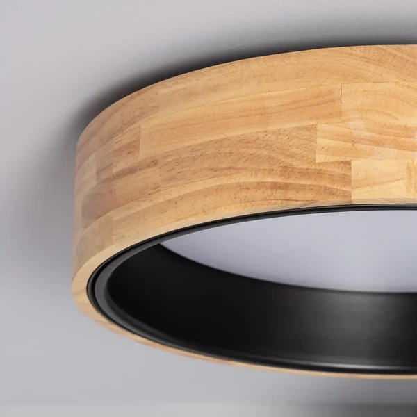 Plafon LED 16W Okrągły 38cm Naturalne Drewno 3 Barwy Świecenia CCT Abruzzo Vero