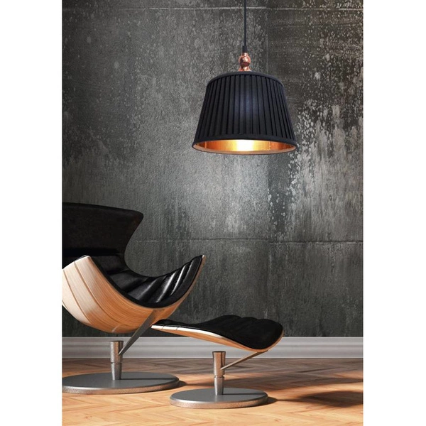 AMORE LAMPA WISZĄCA 1X60W E27 STOŻEK CZARNY