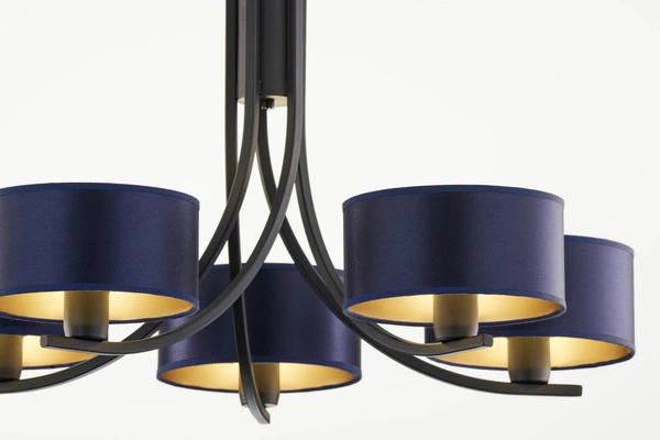 Klasyczny Żyrandol ARTHUR wys. 71cm 5xE27 15W IP20 | czarny