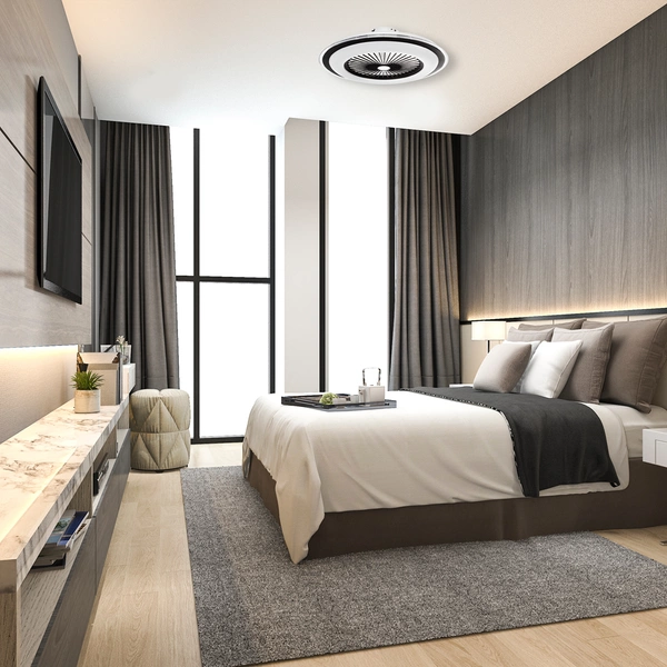 plafon lampa sufitowa LED ZONDA BLACK 48W z wentylatorem oraz funkcją ściemniania