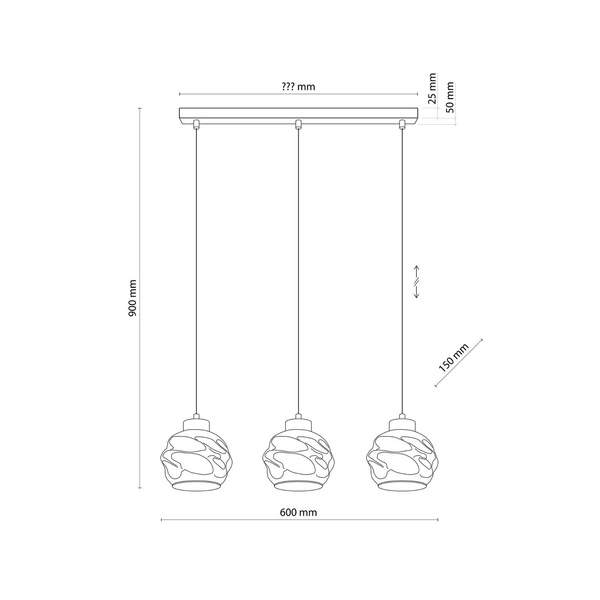 ZULIA LAMPA WISZĄCA 3 PŁ 5725