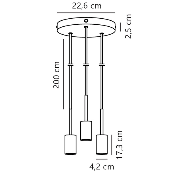 Lampa wisząca PACO E27 25W Metal | Czarny