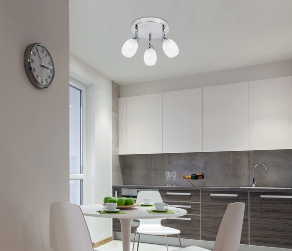 Lampa sufitowa RICO 3x6W LED SMD, główka okrągła 1E z przegubem KD SYSTEM, chrom/transparentny, 3000K, 98-67692