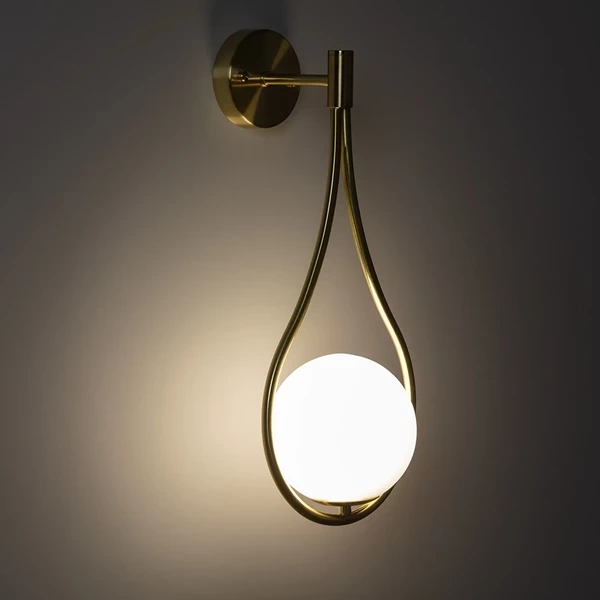 Kinkiet Złoty Kula Mleczna Abruzzo Alice G9 50cm