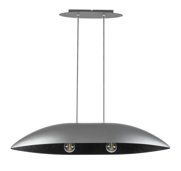 Stylowa lampa wisząca GONDOLA M 40643 2xE27 | czarny srebrny