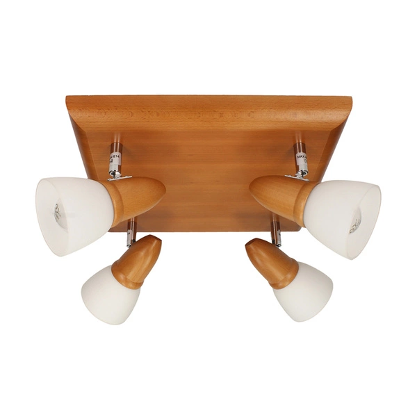 Lampa Sufitowa Julietta 4xE14 Max.40W Kirsch Drewno Bukowe/Chromowany Metal/Białe Szkło 2215430
