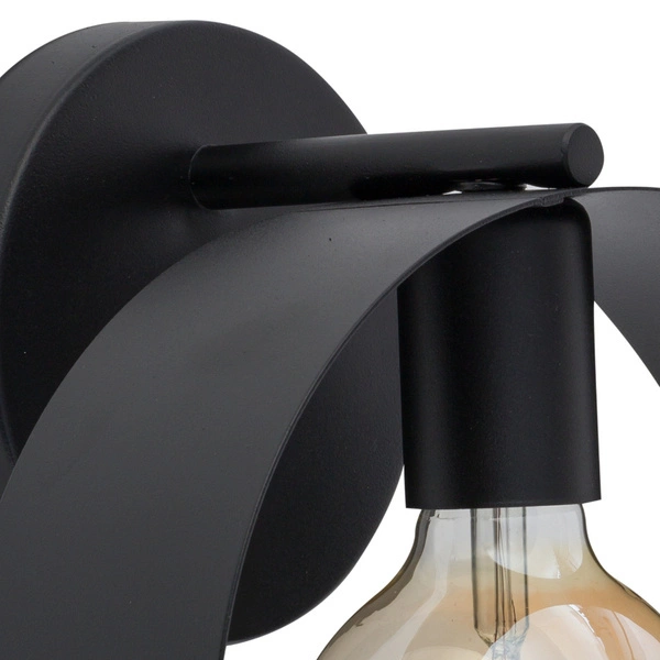 Nowoczesny kinkiet do biura i domu HAPPY E27 60W szer. 25cm | czarny