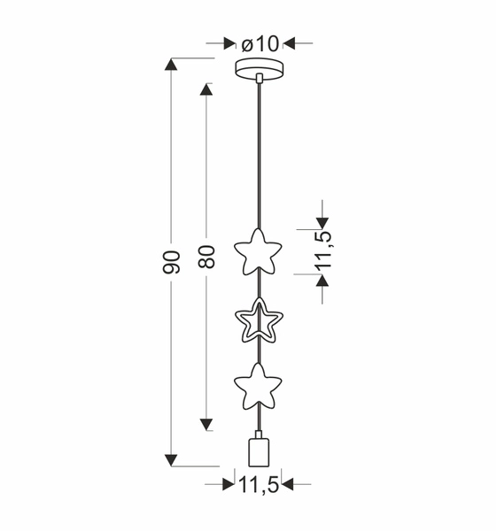 STARS LAMPA WISZĄCA 1X20W E27 IQ KIDS ZŁOTY