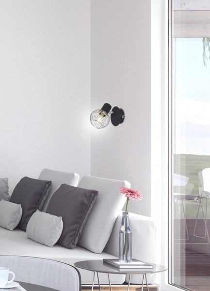 Kinkiet OSLO 1xE14 91-61836 czarny/chrom