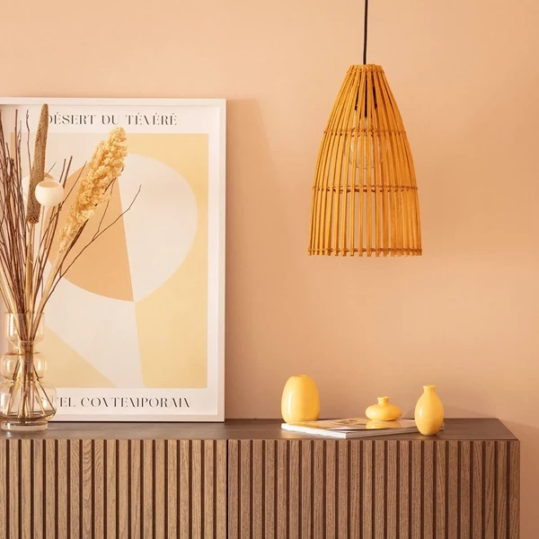 Lampa Wisząca Boho Bambusowa Abruzzo Emilia E27 30cm
