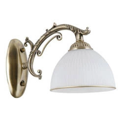 Stylizowana lampa ścienna FENEZA E27 wys. 18cm | brąz