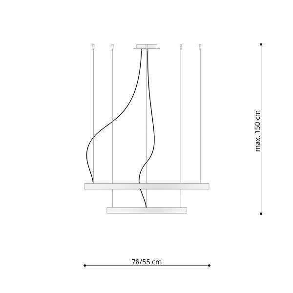 Nowoczesna lampa wisząca RIO 2, czarna, 80W LED, barwa ciepła 3000K, TH.137