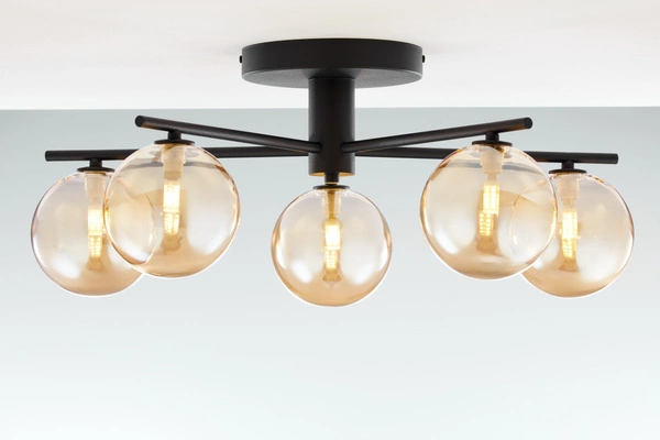 Nowoczesna Lampa sufitowa PRATO wys. 27cm 5xG9 14W IP20 | czarny