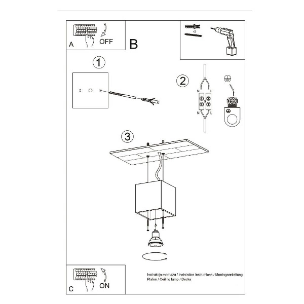 Plafon Sollux QUAD 1 Lampa sufitowa Aluminium czarny 12W LED, SL.0022