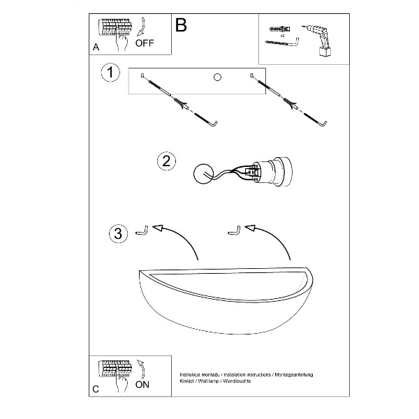 Kinkiet Ceramiczny OSKAR SL.0160 biały 1xE27
