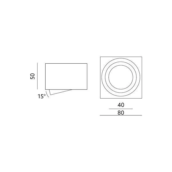 Natynkowy spot kwadrat OH37S CHROM