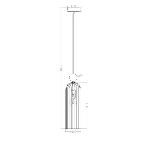 Lampa wisząca Piega 1, złoty/dymiony, 1x40W E14