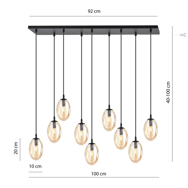 Lampa sufitowa Emibig ASTRAL 9 BL MIODOWY 1267/9