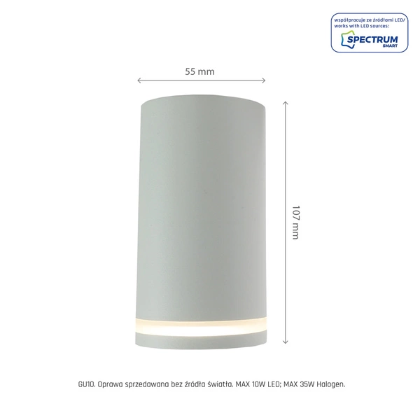 CHLOE MINI RING NATYNKOWA GU10 230V IP20 fi55*107mm BIAŁY nieruchoma