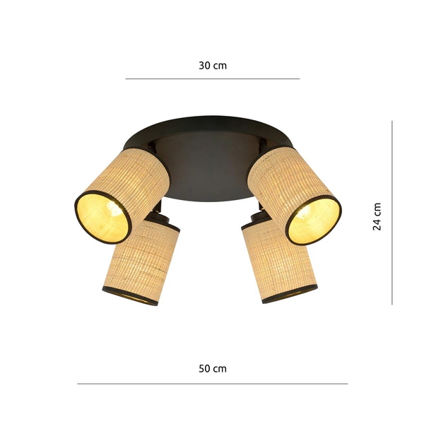 Lampa sufitowa Emibig YOGA 4 PREMIUM Czarny 1151/4PREM