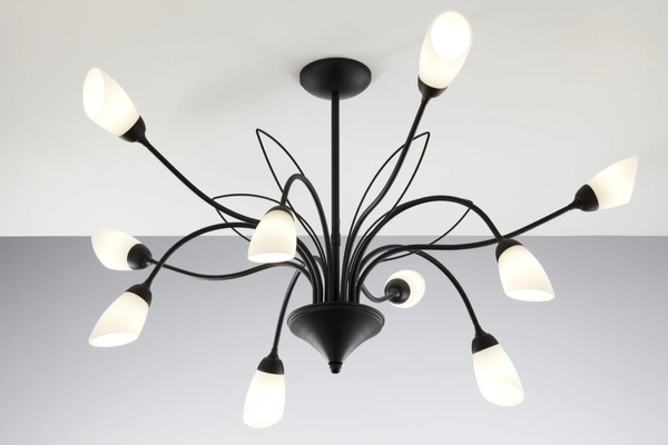 Klasyczny Żyrandol GLORIOSA wys. 50cm 10xG9 14W IP20 | czarny mat