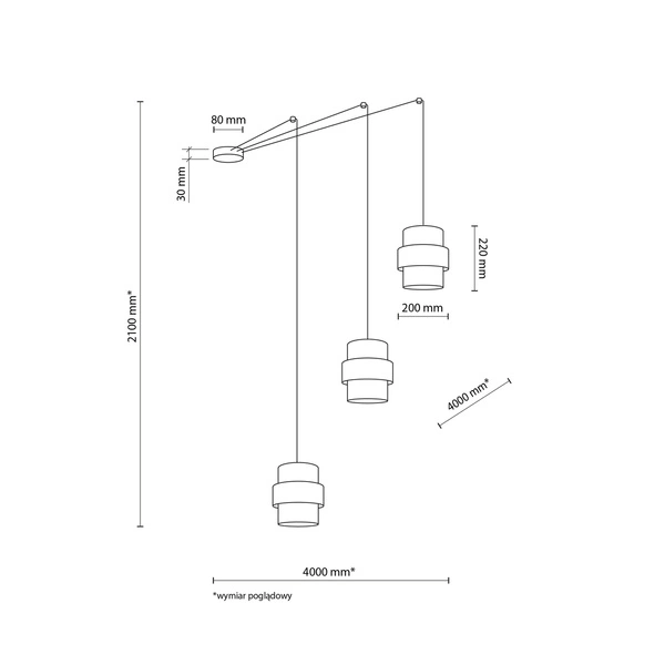 CALISTO JUTA LAMPA WISZĄCA 3 5403