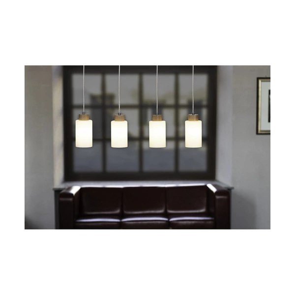 Bosco Lampa Wisząca 4xE27 Max.60W Dąb Olejowany/Transparentny/Biały 1720474