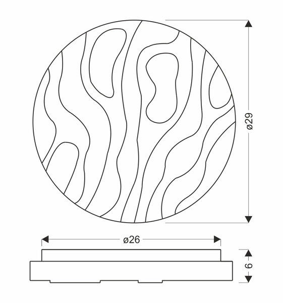 Nevada lampa sufitowa plafon biały 15w led 29 cm klosz biały efekt sky