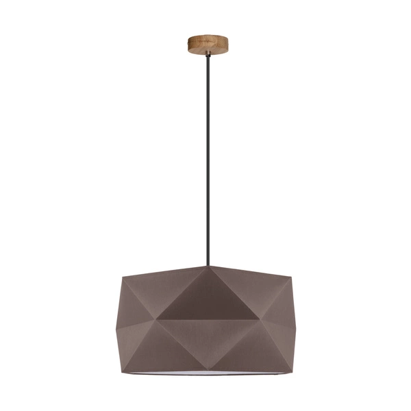 Lampa wisząca Finja 1xE27 maks. 60W Dąb olejowany/Antracytowy kabel z tkaniny/Klosz z brązowej tkaniny 1843174